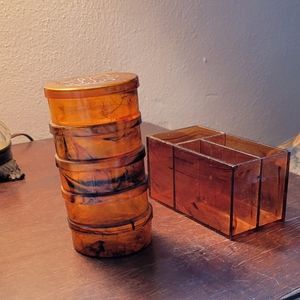 Tortoiseshell Stacking boxes with matching contai